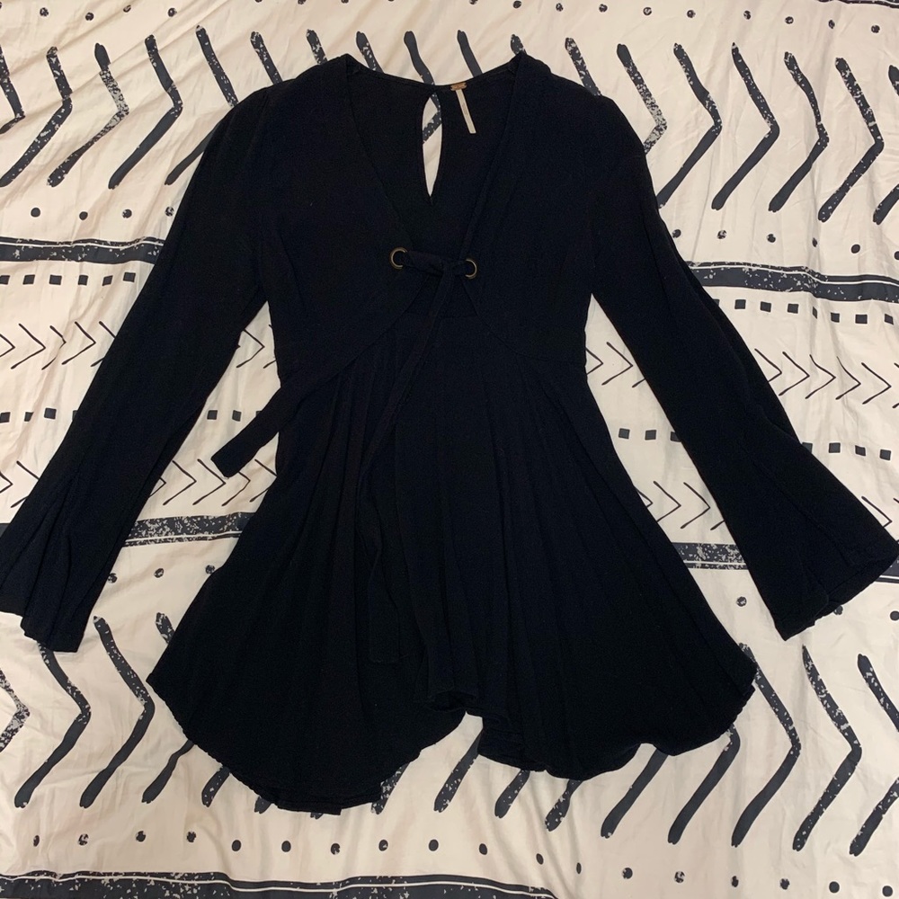 Black, Flare Sleeves Free People Dress